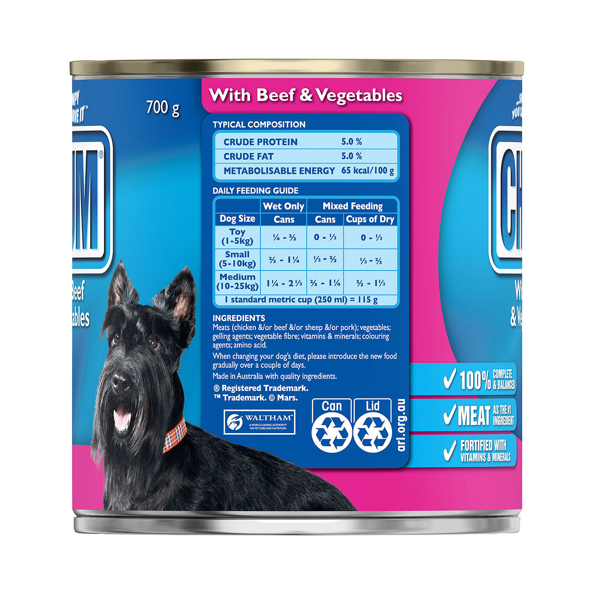 Chum Dog Food Beef And Vegetables 700g