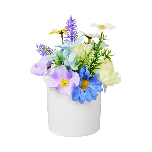 Meadow Flowers in White Pot