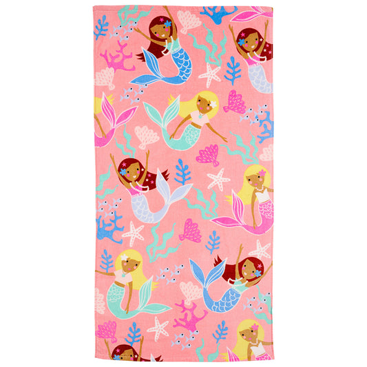 Kids' Cotton Velour Towel Friends 60x120cm