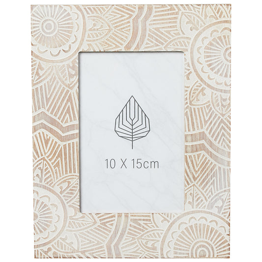 Patterned White Wash Photo Frame 4x6"