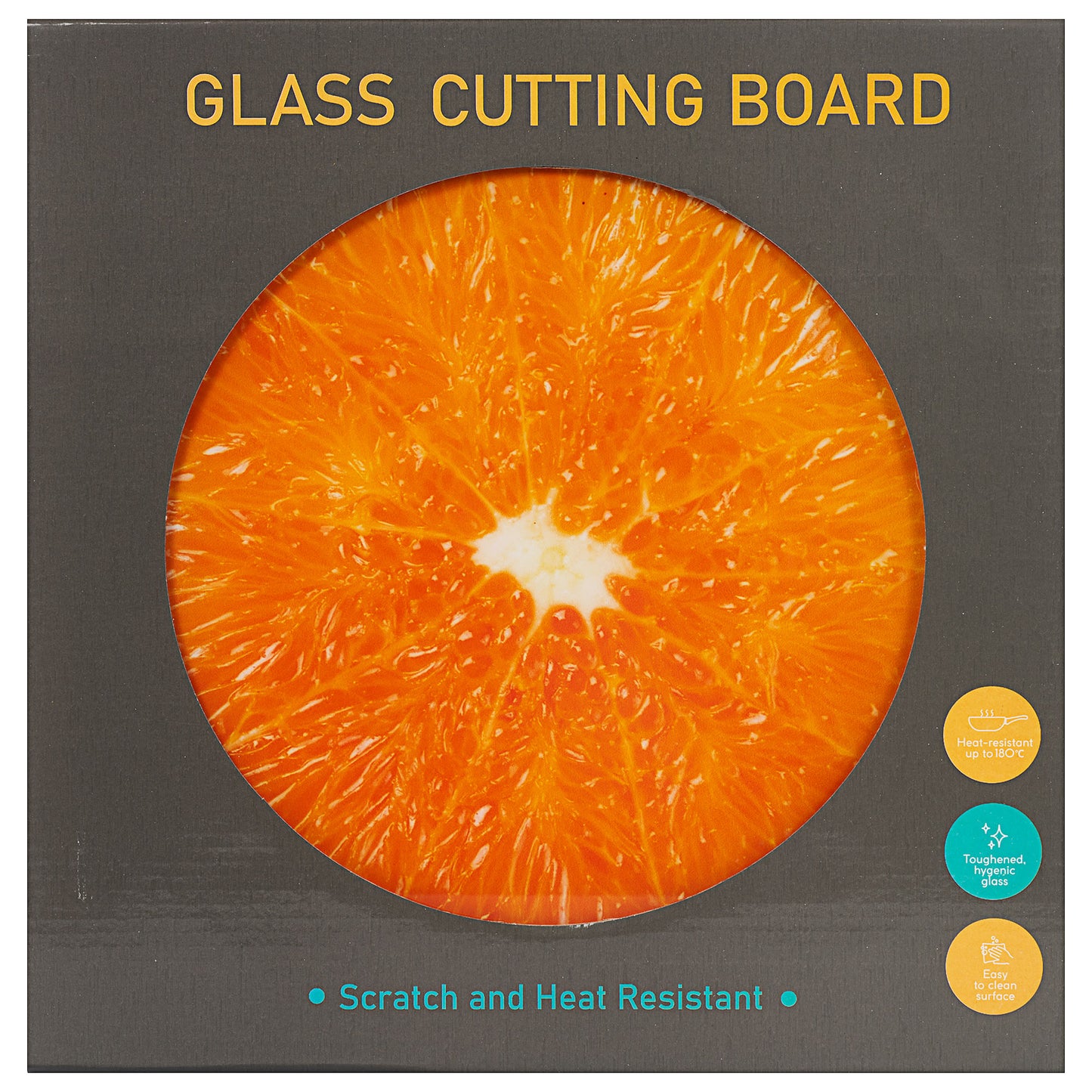Round Orange Glass Cutting Board