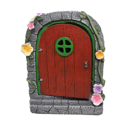 Solar Fairy House Red/Brown Door