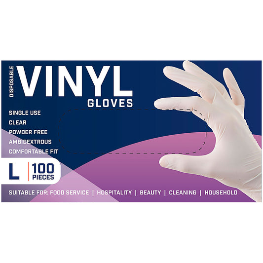 Vinyl Disposable Gloves Large 100pk