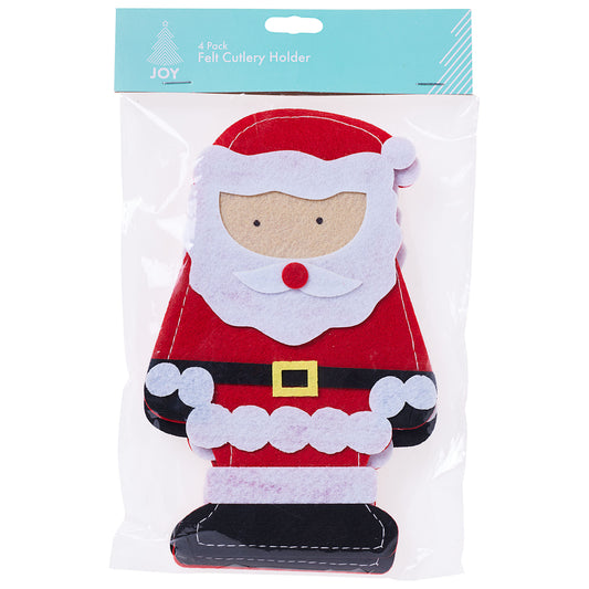 Cutlery Holder Felt Santa/Reindeer 4pk