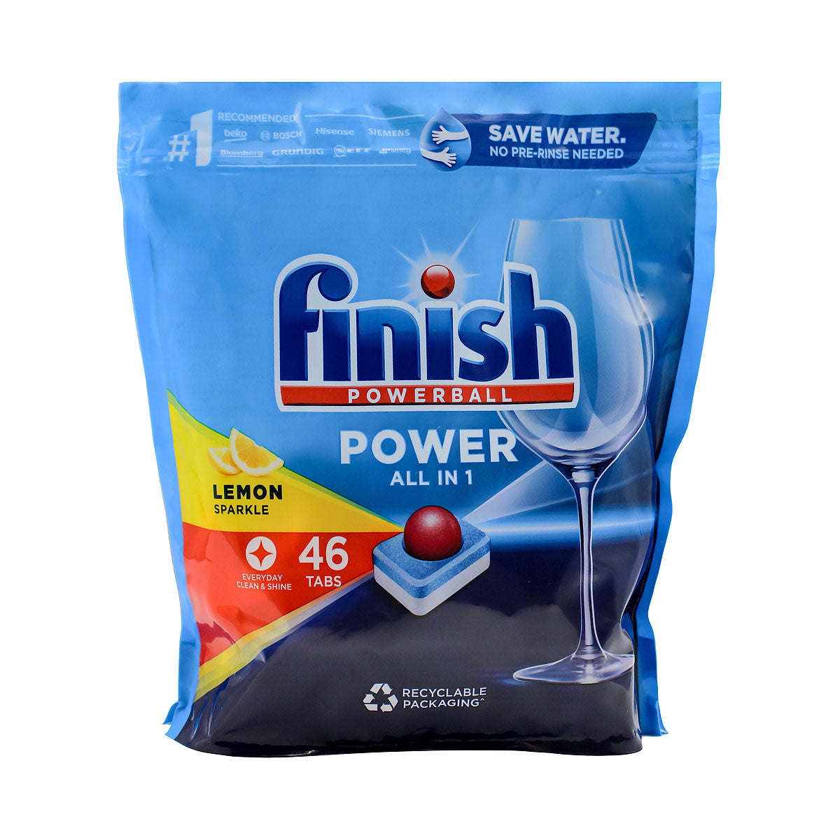 Finish Power All in 1 Powerball Dishwashing Tablets Lemon 46pk