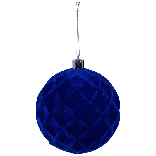 Flocked Bauble 8cm Assorted