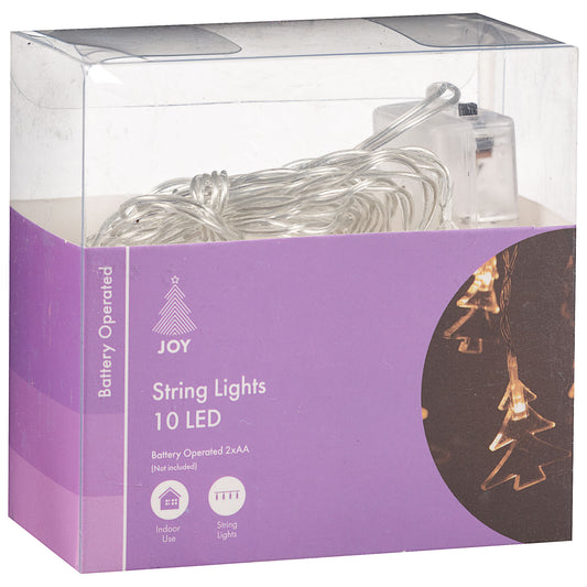 Battery-Operated LED Plastic Tree/Snow 10pk