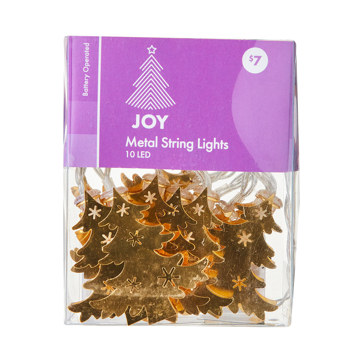 Christmas Battery-Operated Metal String Light 10 LED Assorted