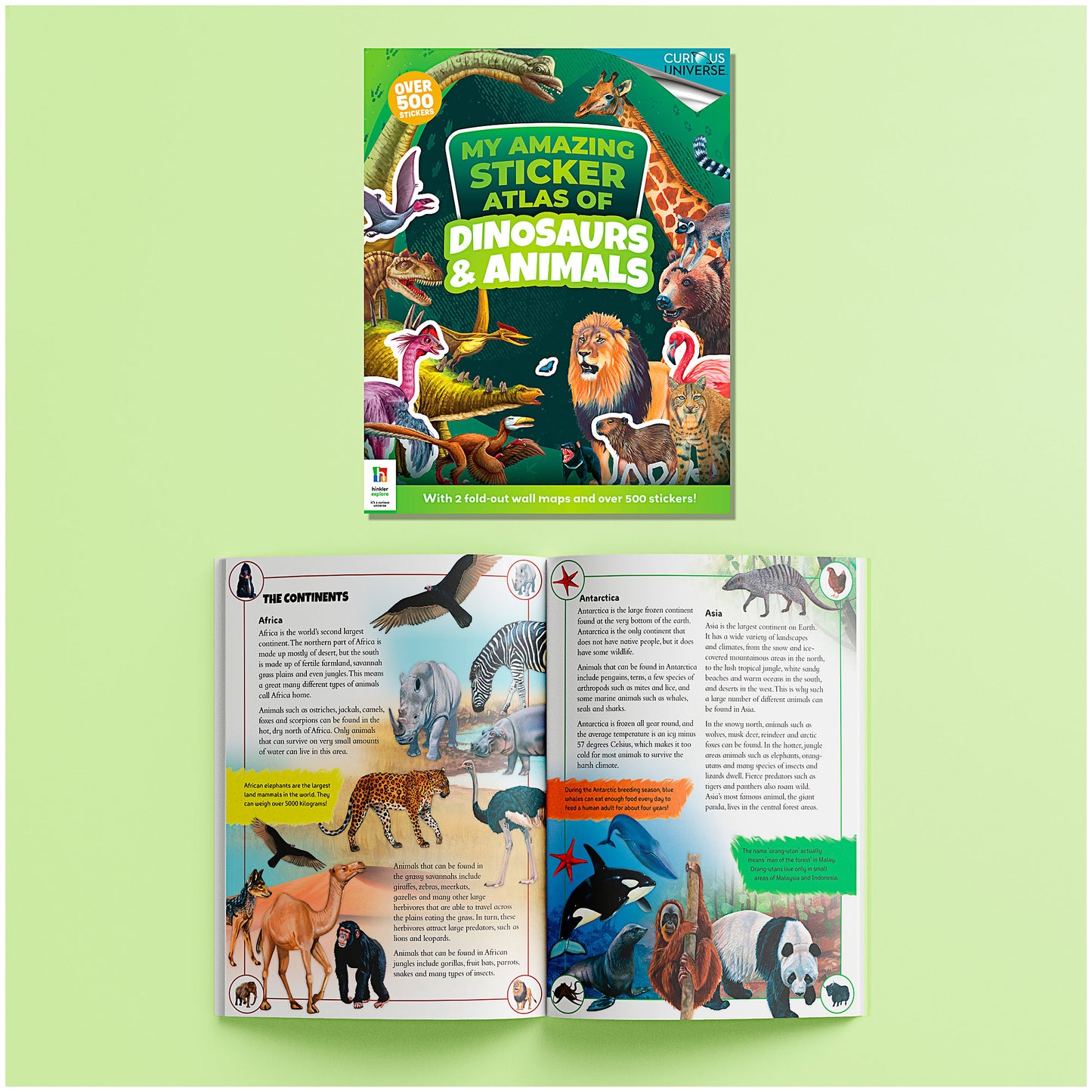 Incredible Sticker Atlas: Dinosaurs and Animals