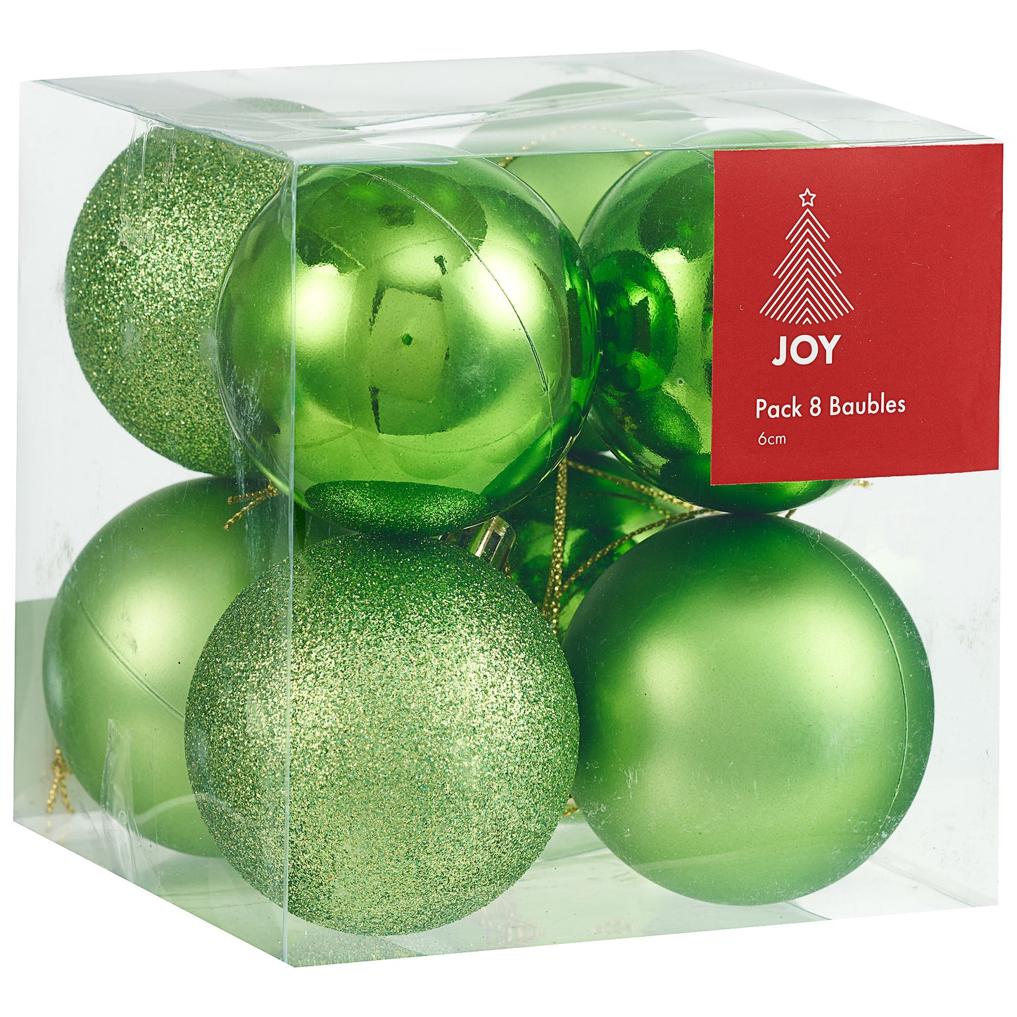 Christmas Baubles Mix 2 6cm 8pk Assorted