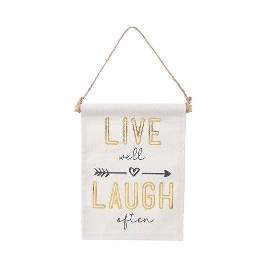 Fabric Foil Hanging Plaques Live/Amazing