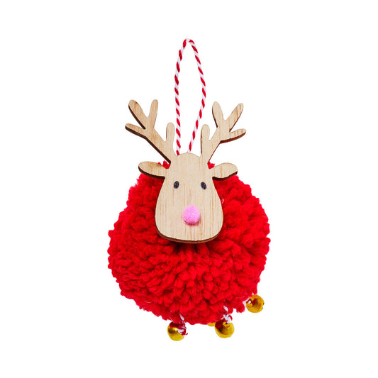 Fluffy Reindeer Ornament Assorted Colours