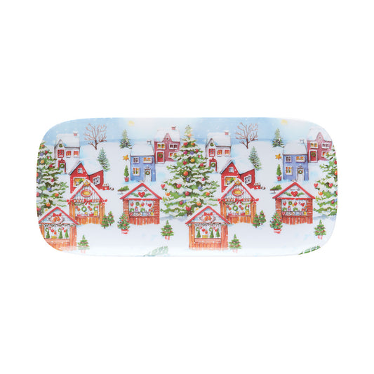 Christmas Rectangular Melamine Tray 37.5cm Assorted