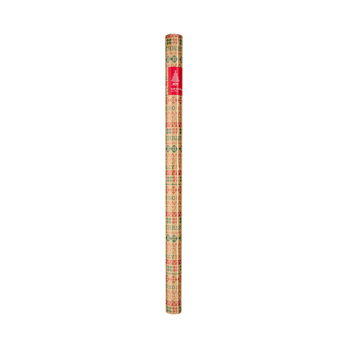 Christmas Roll Wrap Kraft Print 5M x 70cm