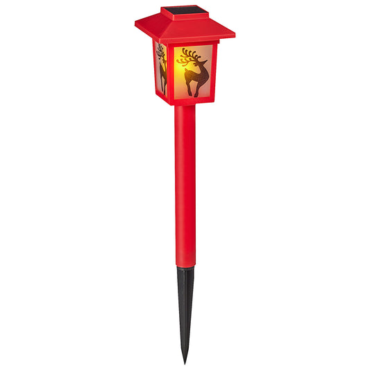 Solar Garden Stake Red Lantern Assorted