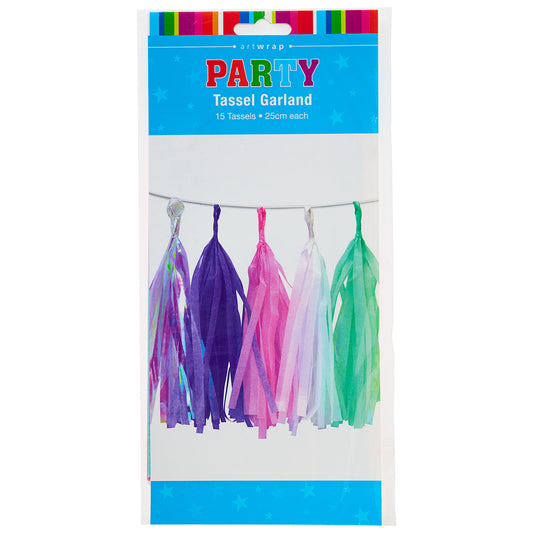 Tassel Garland Iridescent 15pk