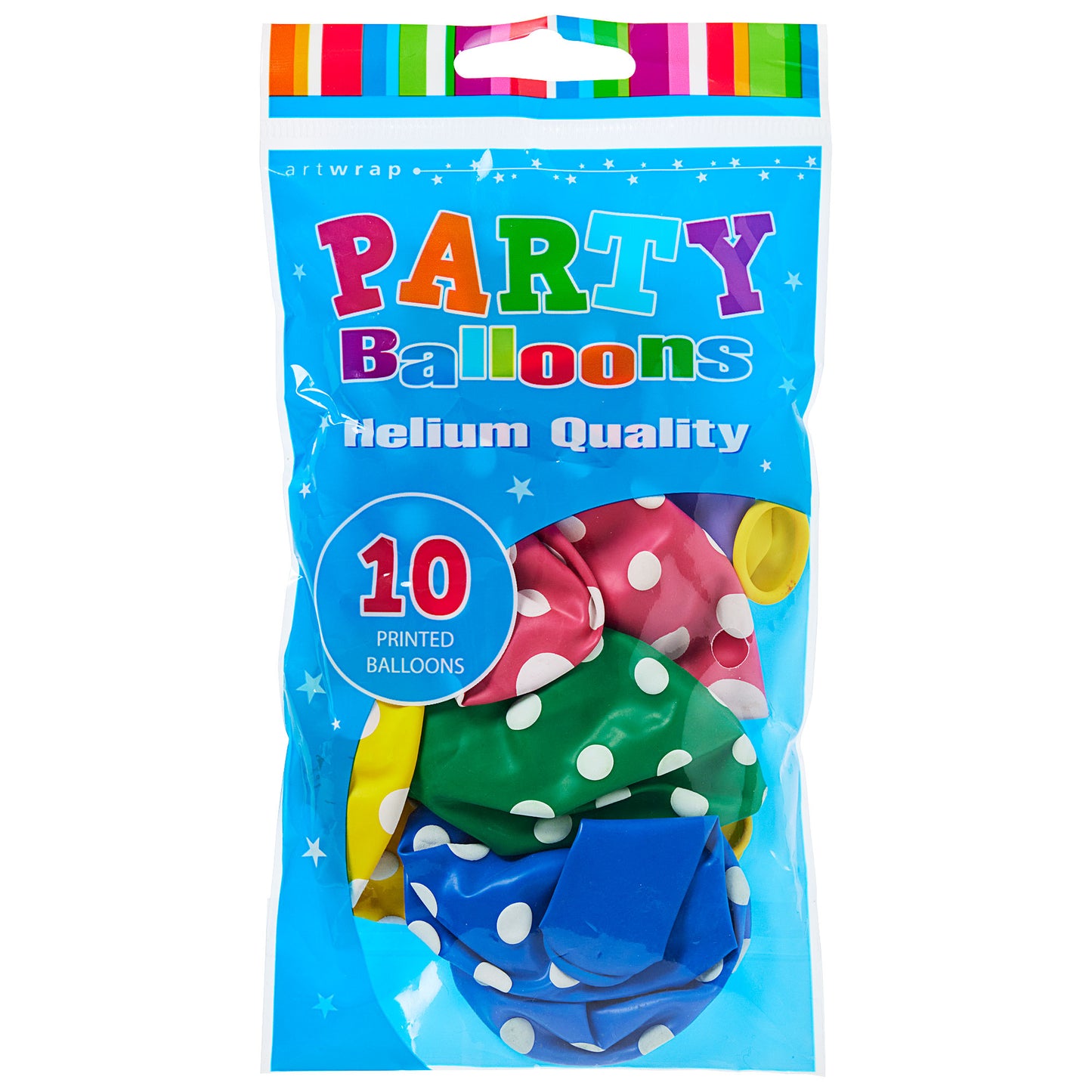 Balloons White Spot 30cm 10pk