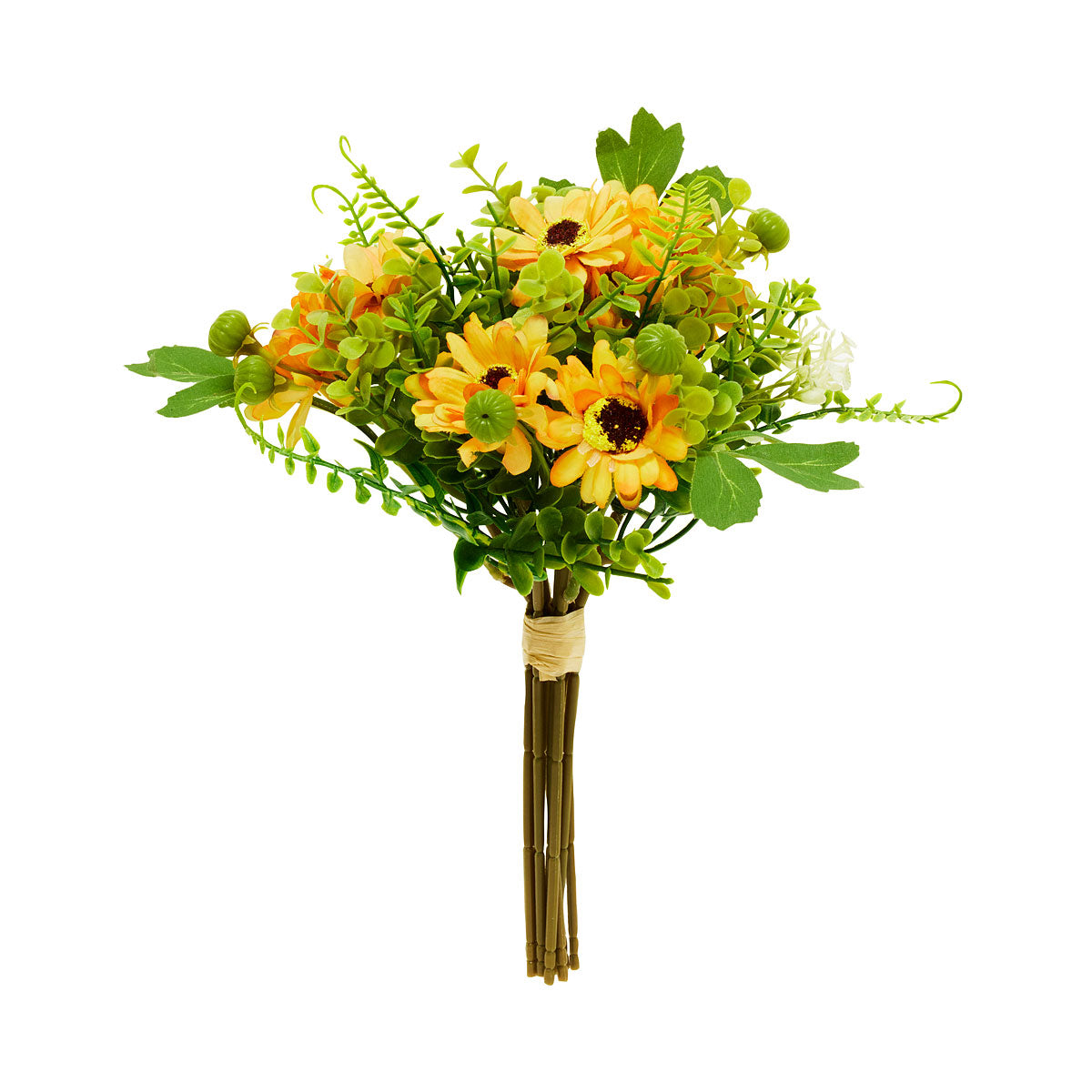 Mixed Faux Daisy Meadow Bouquet Orange/Yellow