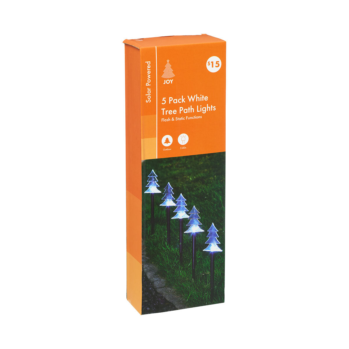 Christmas Solar Stakes Tree/Snowflake 5pk