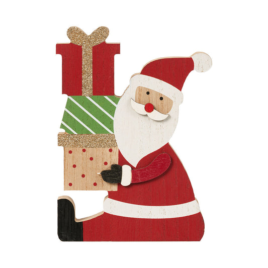 Christmas MDF Santa Figurine With Presents Assorted