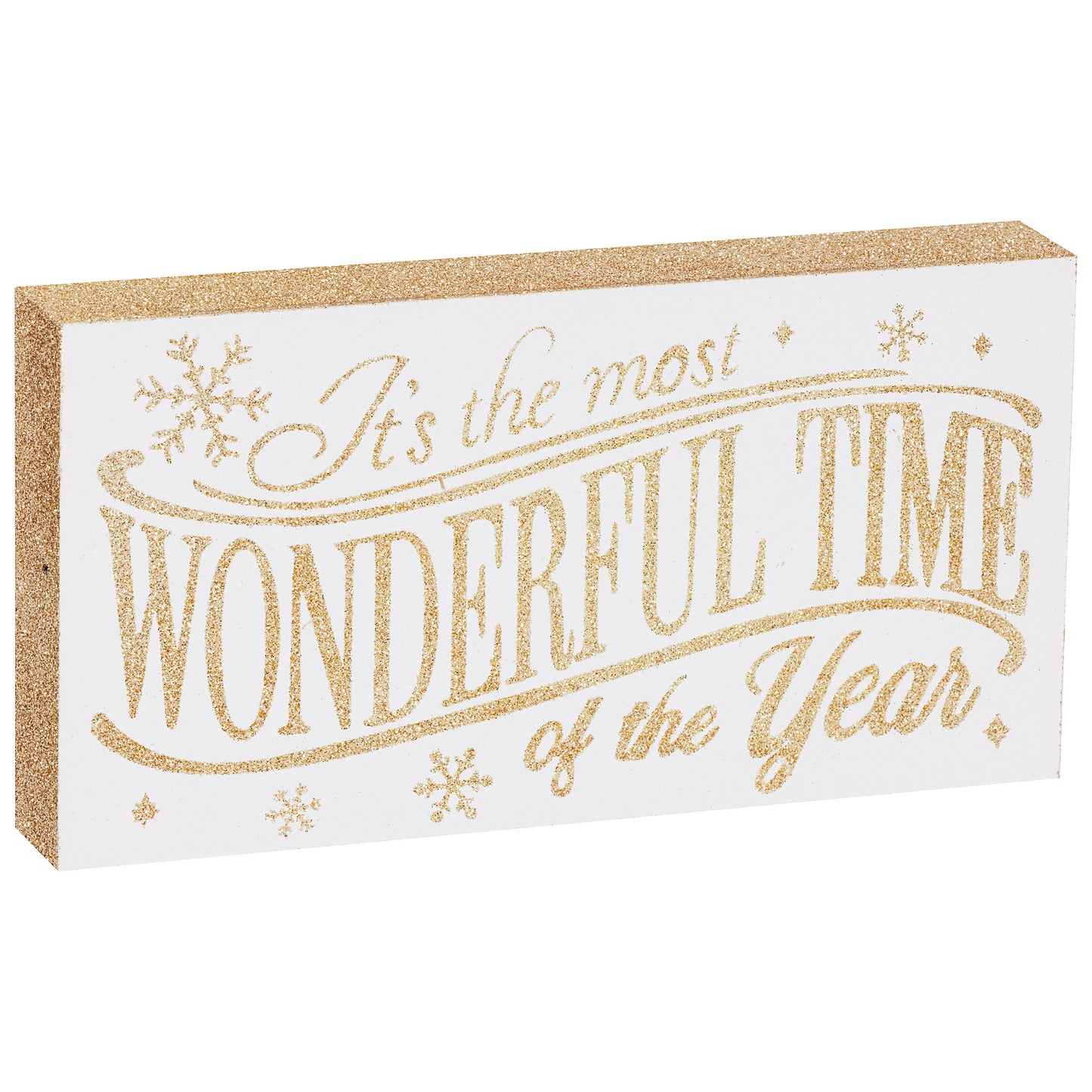 Table Plaque Most Wonderful Time Silver/Gold