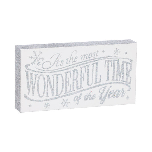 Table Plaque Most Wonderful Time Silver/Gold