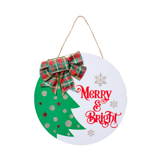 Christmas Hanging Round Wood Plaque Assorted