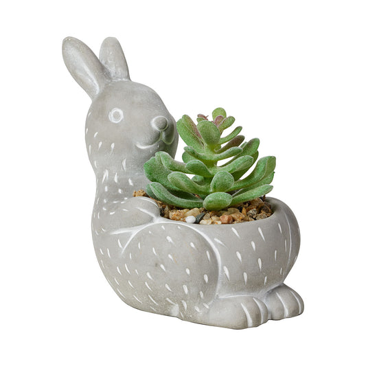 Cement Novelty Bunny Faux Succulent