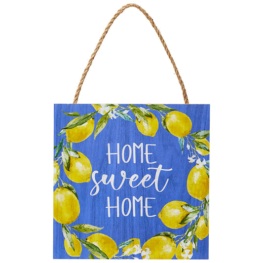 Wine/Home Lemon Hanging Plaque