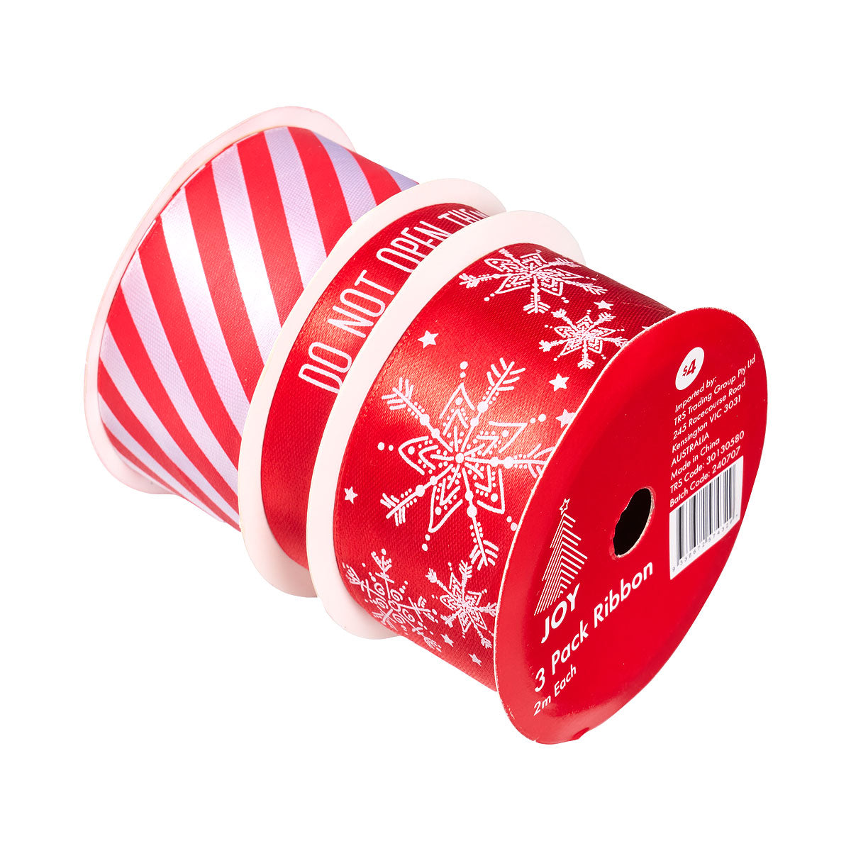 Christmas Spool Ribbon Luxury 2M 3pk