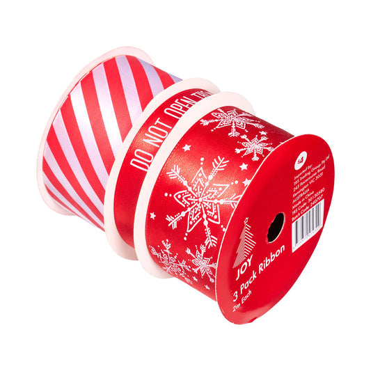 Christmas Spool Ribbon Luxury 2M 3pk