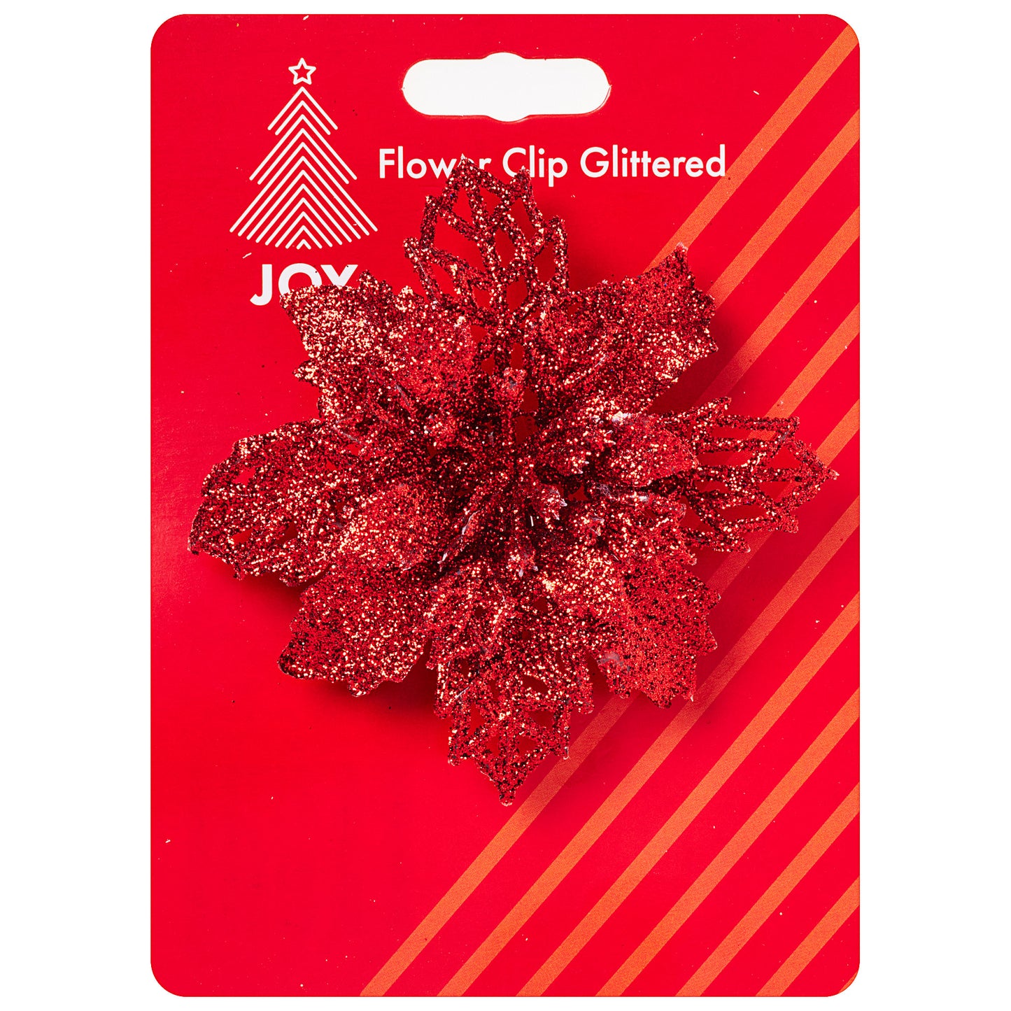 Christmas Flower Clip Glittered Assorted