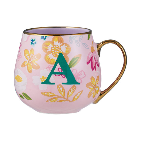 Floral Letter A Mug 400mL