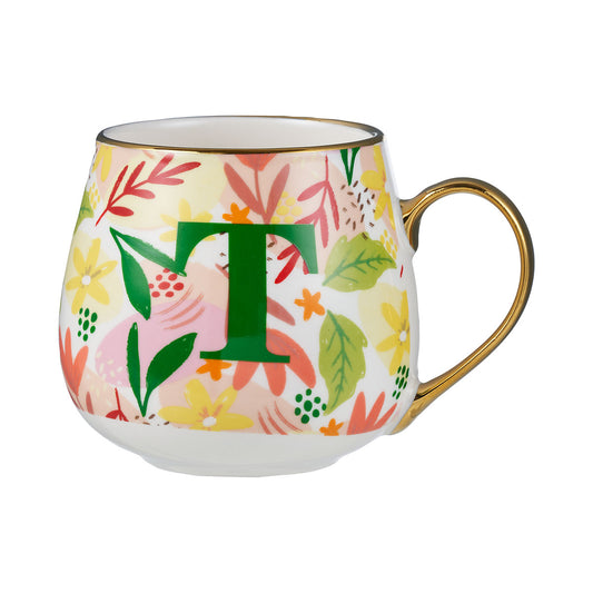 Floral Letter T Mug 400mL