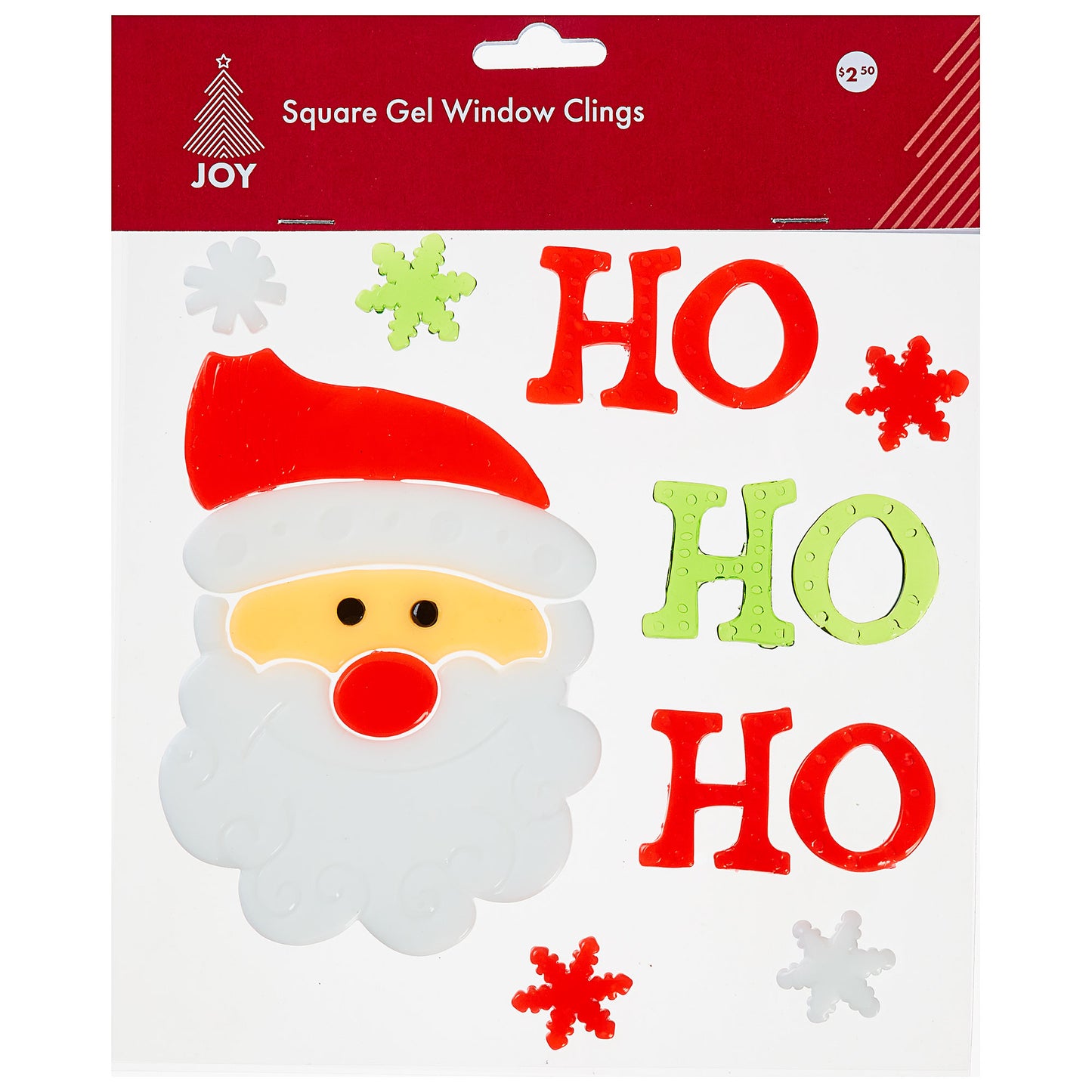 Christmas Gel Window Clings Square Assorted