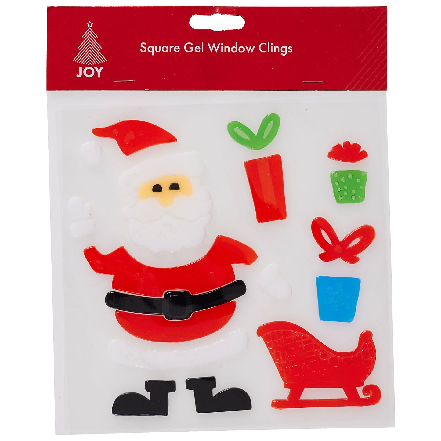 Christmas Gel Window Clings Square Assorted