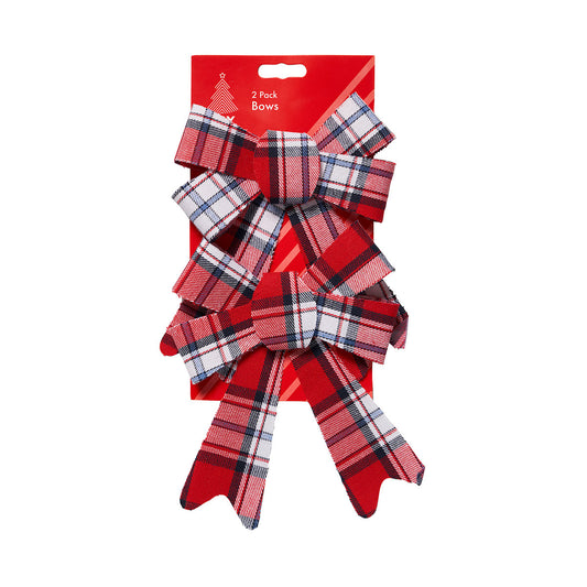 Fabric Bow Plaid 2pk