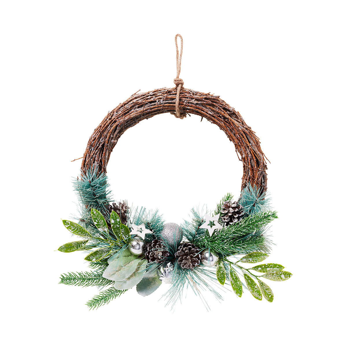 Christmas Wicker Half Wreath