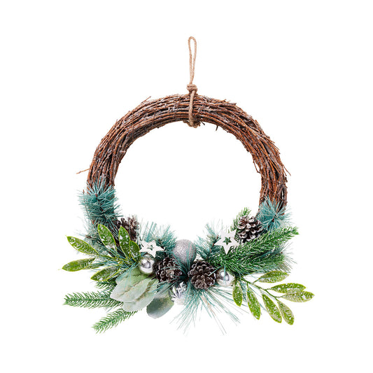 Christmas Wicker Half Wreath