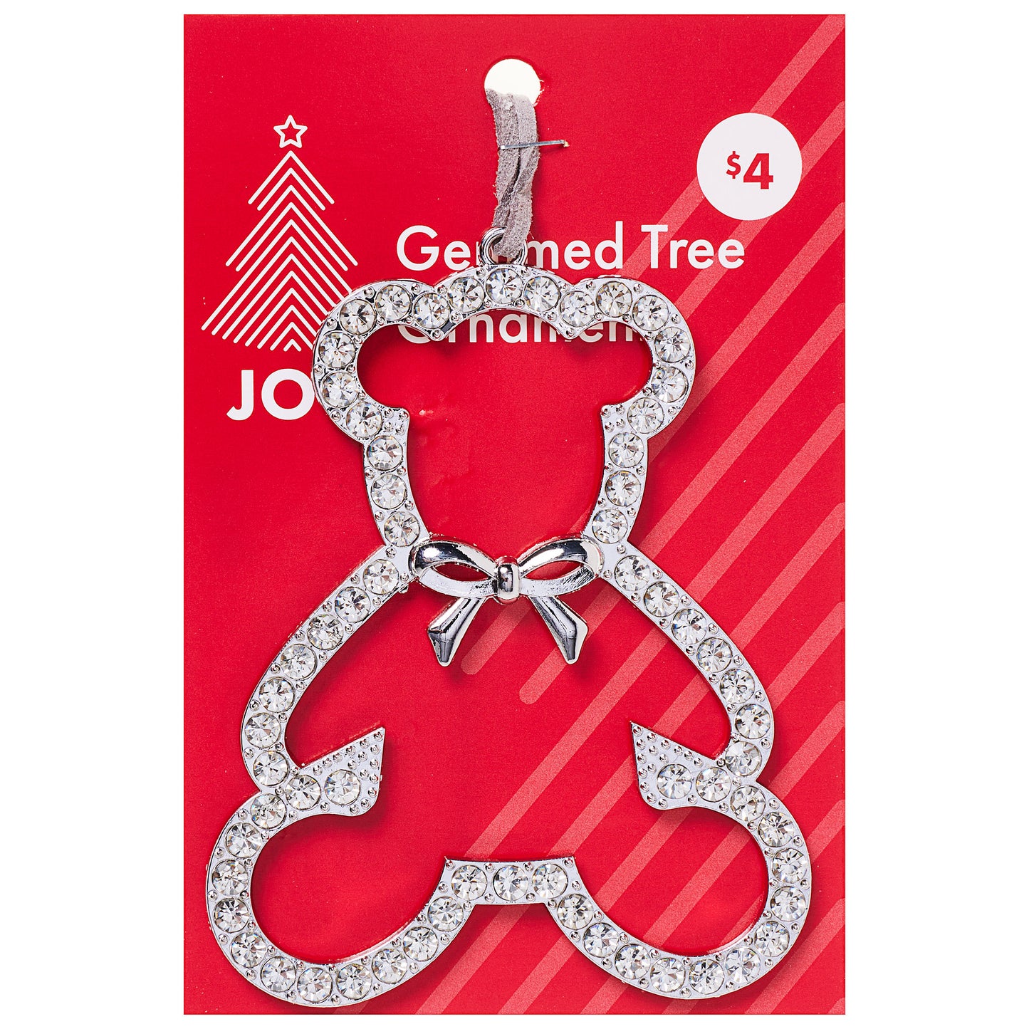 Christmas Tree Decoration Gemmed Shapes Silver Assorted