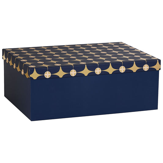 Gift Box Foil Diamond Navy Large