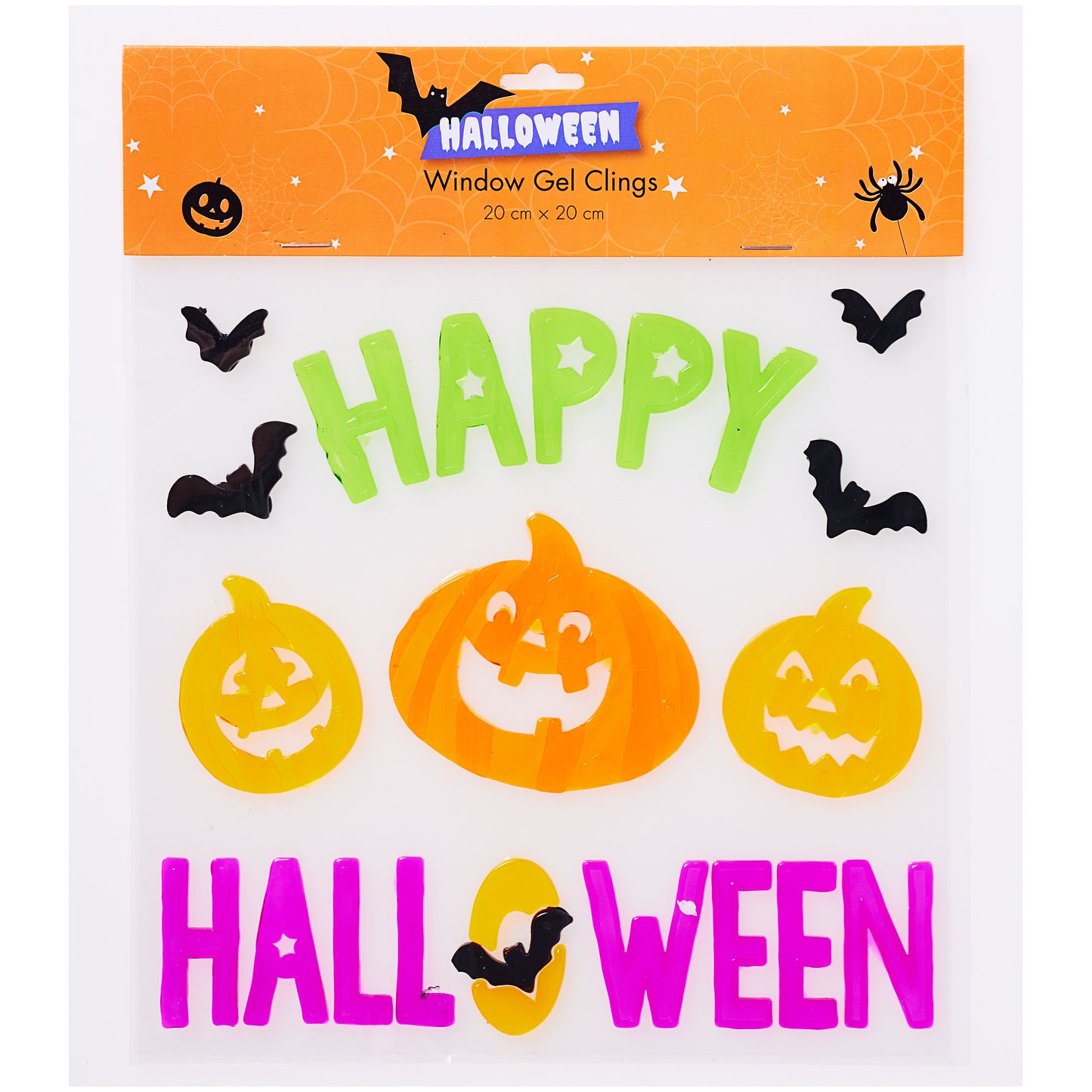 Halloween Window Gel Clings Small 20x20cm Assorted