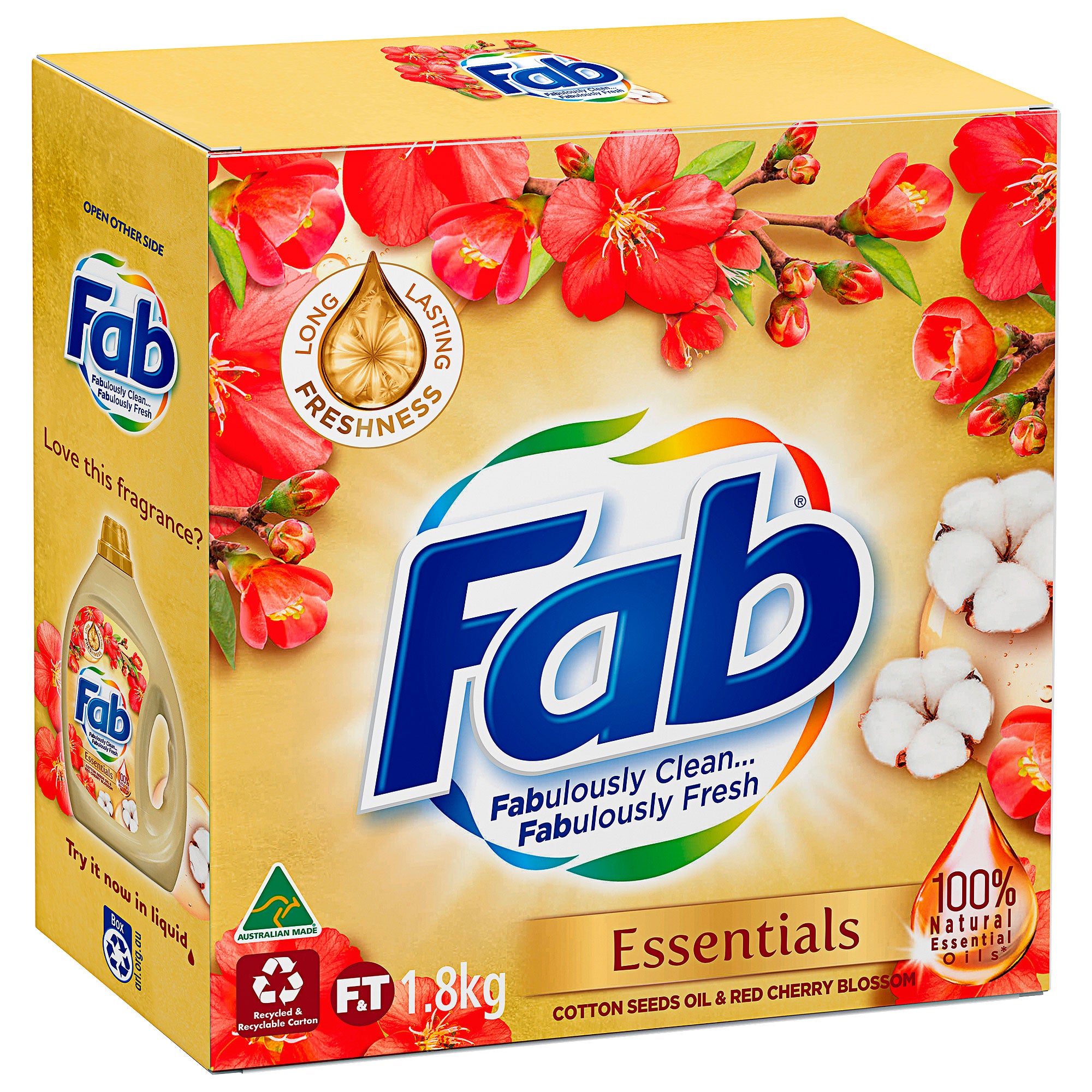 Fab Laundry Powder Cherry Blossom 1.8kg The Reject Shop