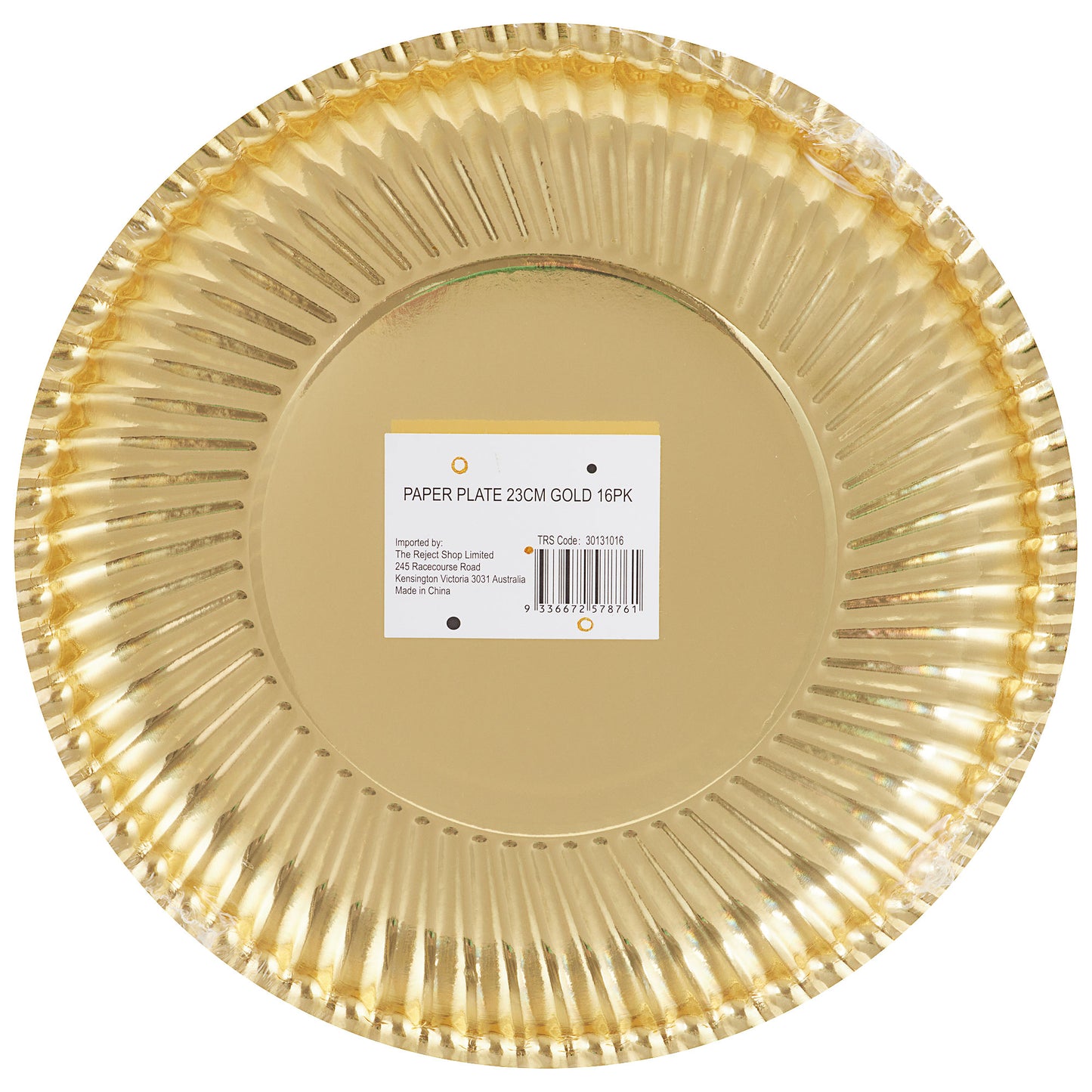 Gold Paper Plate 23cm 16pk