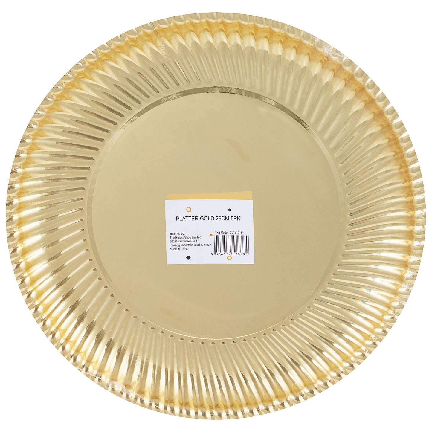 Gold Paper Platter 29cm 5pk