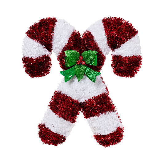 Tinsel Candy Cane/Circle Assorted