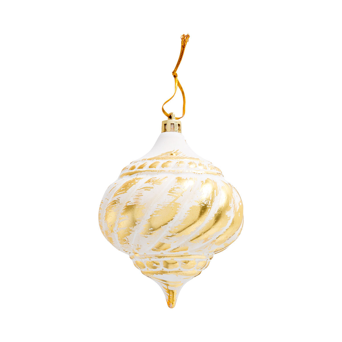 Christmas Whitewashed Gold Bauble