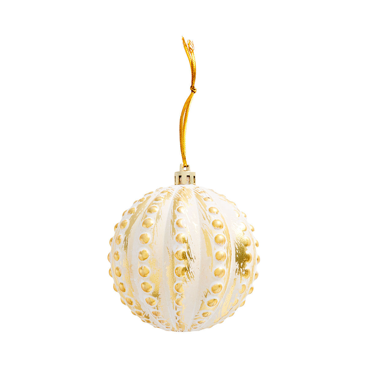 Christmas Whitewashed Gold Bauble