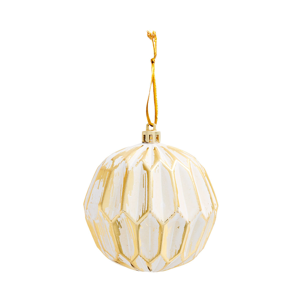 Christmas Whitewashed Gold Bauble