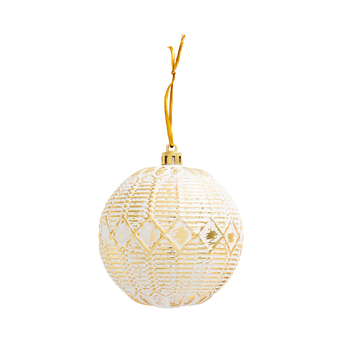 Christmas Whitewashed Gold Bauble